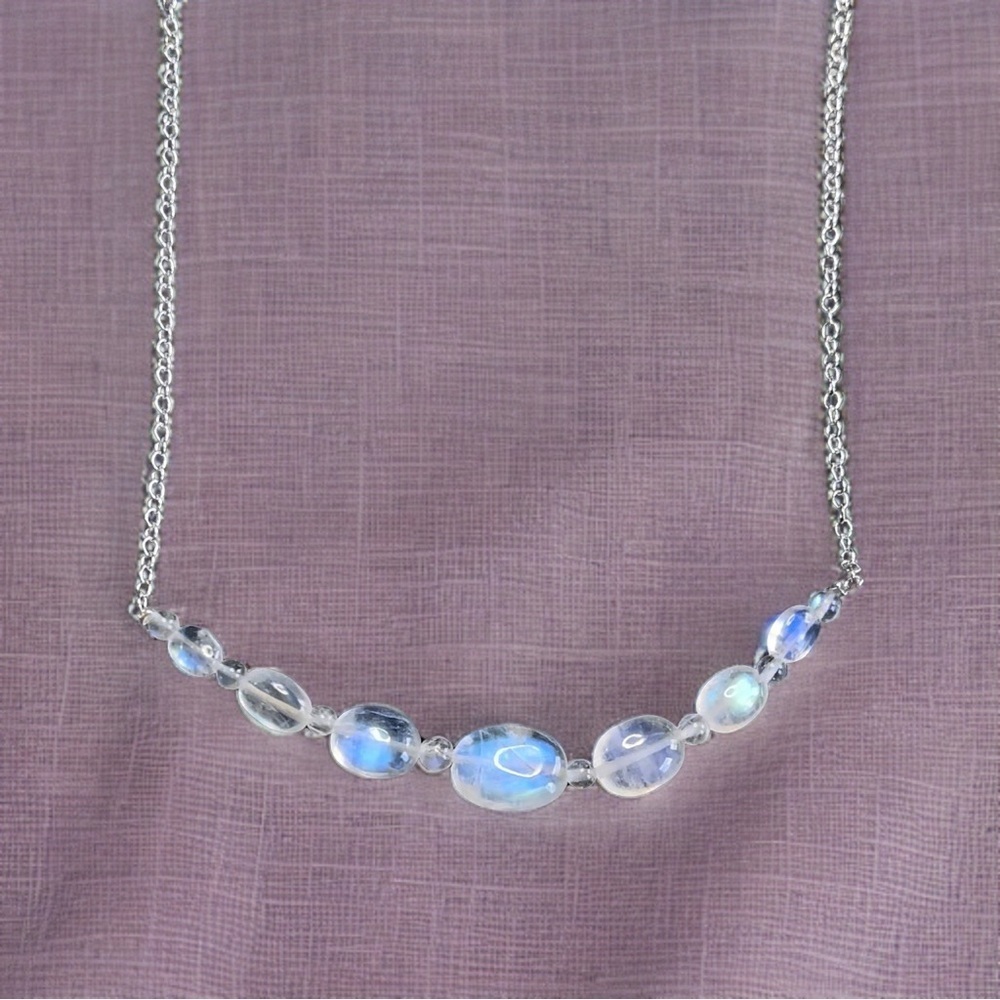 Hand Made Rainbow Moonstone Necklace - Picture 7 of 11